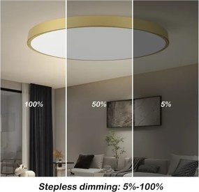Immax NEO 07312L-LED stmievateľné stropné svietidlo SEMPLICI 128 W / 230 V, priemer 100 cm, Wi‑Fi Tuya, zlaté + diaľkové ovládanie