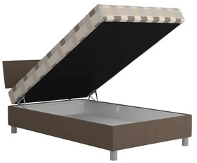 Čalúnená posteľ s úložným priestorom a matracom GEORGE 120x200 cm hnedá
