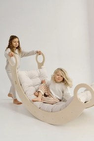 Montessori drevená hojdačka maxi prírodná Šedá