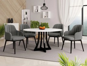 Okrúhly stôl Dagerto FI 120 so 4 stoličkami ST105 05, Farby: čierna, Potah: Magic Velvet 2216