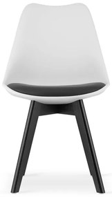 Set troch jedálenských stoličiek MARK biely / čierny - čierne nohy (3 ks)