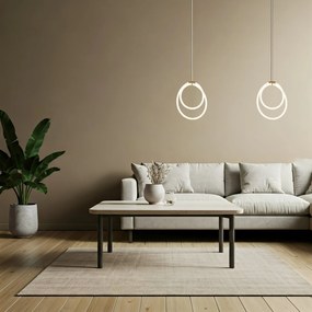 Toolight Toolight, LED závesné svietidlo G021-CP, biela-zlatá, OSW-06372