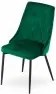 Set 2 stoličiek IMOLA - tmavozelený zamat / čierne nohy