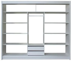 Kondela Skriňa MERINA 250, s posuvnými dverami, biela/čierna