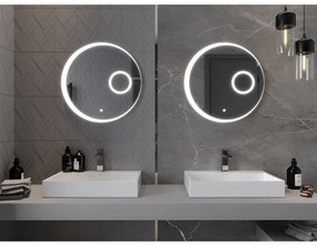 Mexen Ella, LED kúpeľňové zrkadlo s podsvietením a kozmetickým zrkadielkom 60x60 cm, 6000K, ochrana proti zahmlievaniu, 9811-060-060-611-00