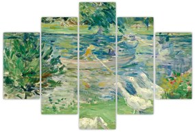 Obraz - Berthe Morisot, Girl in a Boat with Geese, reprodukcia (150x105 cm)