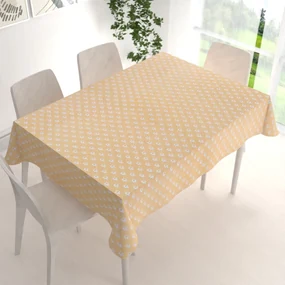Biante Detský bavlnený obdĺžnikový obrus Sandra SA-305 Sloníky a bodky na žltom 50x100 cm