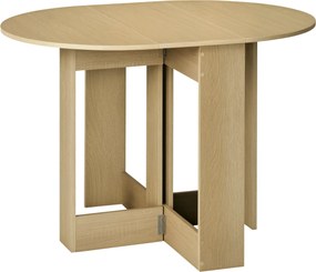 HOMCOM Skladací jedálenský stôl s 2 skladacími krídlami, sklápací stôl pre 2-4 osoby 104x76x73,7 cm Dub | Aosom
