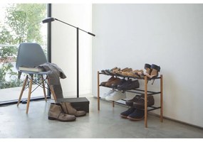 Kovový teleskopický stojan na topánky v čierno–prírodnej farbe – YAMAZAKI