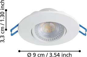 Eglo 300187 - Sada 10× LED zapustených svietidiel GEDREZ LED/4,9W/230V pr. 9 cm biela