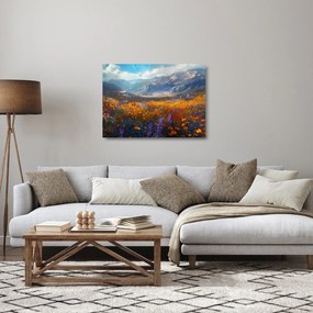 Sklenený obraz - Maľovaná horská krajina II. (70x50 cm)