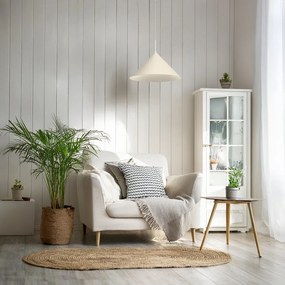 Závesné svietidlo Visby, 1x krémové kovové tienidlo, (fi 46cm), cr