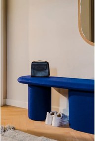 Modrá vlnená polstrovaná lavica Rull – noo.ma