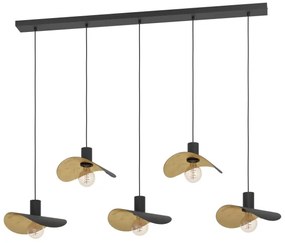 Eglo 390396 - Luster na lanku SACEDA 5xE27/40W/230V čierna/zlatá