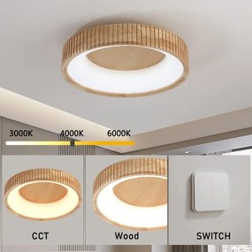 Brilagi - LED stropné svietidlo FALCON WOOD MODERN LED/30W/230V pr. 45 cm drevo