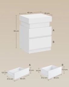 Set dvoch nočných stolíkov KAILYN LET840WB01 (2 ks)