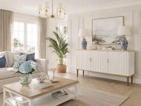 Komoda Stilig ST313 160 cm biela/zlatá