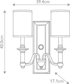 Hinkley HK-SUSSEX2 - Nástenné svietidlo SUSSEX 2xE14/40W/230V matný chróm