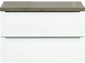 Kúpeľňová skrinka pod umývadlo Sanox Pulse biela vysoko lesklá 90 x 58,6 x 50 cm