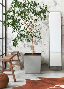 PLASTOVÝ KVETINÁČ FLORE 19X19 CM IMITÁCIA BETÓNU SIVÁ