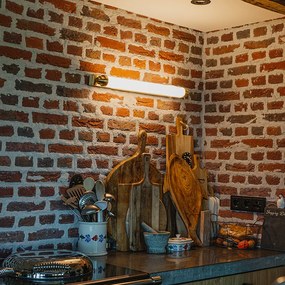 Nástenná lampa biela so zlatom vrátane LED 3-stupňového stmievača IP44 - Yordi