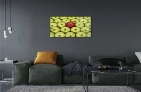Obraz na skle Zelená a červená jablká 100x50 cm