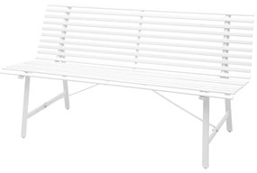 Záhradná lavička 150 cm, oceľ, biela 42728