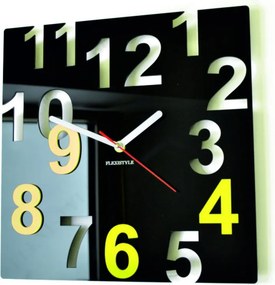 SENTOP | Nástenné hodiny Quartz, nalepovacie dekorácie, 3D zrkadlové nálepky Xmomo FL-z7-RAL9005-1018 HEU- analógové