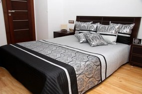 Luxusný prehoz na posteľ čierno strieborný so vzorom Šírka: 170 cm | Dĺžka: 210 cm