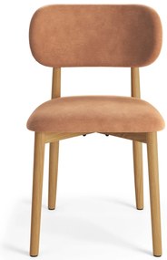 ALDO Terakota (látka Danny 204) / lakovaný dubový rám – DREVENÁ STOLIČKA DO OBÝVAČKY, JEDÁLNE A KUCHYNE V RETRO ŠTÝLE