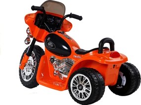 LEAN CARS Elektrická motorka pre deti JT568, trojkolesová, LED, oranžová