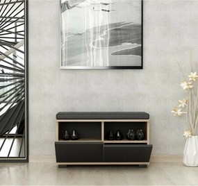 Skrinka na topánky Drago Walnut and Blackčierna