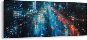 Obraz - Veľkomesto, olejomaľba (120x50 cm)