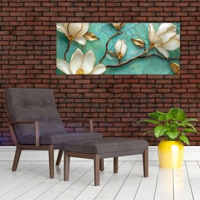 Obraz - 3D magnólia (120x50 cm)
