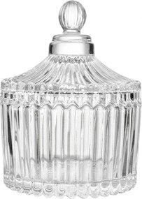 Transparentná sklenená dóza s vekom - Ø 7*9 cm