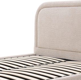 Dvojlôžková čalúnená posteľ Ovoid 140x200 s úložným priestorom béžová