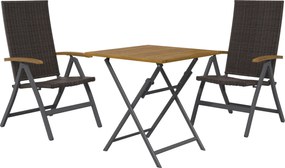 Livarno home Skladací záhradný stôl Valencia + Skladacie kreslo Valencia, 2 kusy  (800008284)