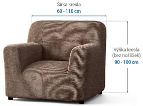 Bielastické poťahy COSTINA oriešková kreslo (š. 60 - 110 cm)