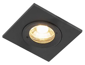 Inteligentné zapustené bodové svetlo čierne štvorcové IP44 vrátane WiFi GU10 - Xena
