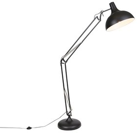 Priemyselná stojaca lampa čierna nastaviteľná - Hobby