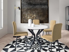 Jedálensky set so 4 stoličkami Kirtore M 90, Farby:: Amor Velvet 4321, Farby:: biela / čierna