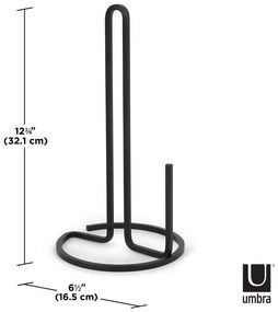 Čierny oceľový držiak na kuchynské utierky ø 17 cm Squire – Umbra