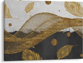 Obraz - Zlaté pierka (70x50 cm)