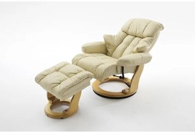 Polohovacie kreslo HABI krémové/prírodný dub