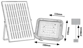 Rabalux 77141 - LED solárny reflektor MELK LED/6,5W/3,2V 1000mAh IP65