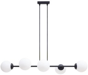 HEXE Luster na lanku FIRA 5xE27/60W/230V čierna HX0270