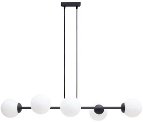 HEXE Luster na lanku FIRA 5xE27/60W/230V čierna HX0270