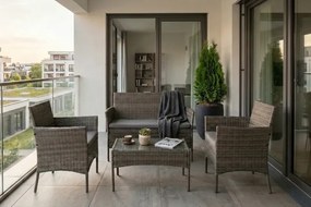 Balkónový set Bari | Ratanové sedenie na lodžiu a terasu | Sivá