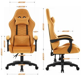 Herné kreslo HC-1000 Mustard - zamatová látka