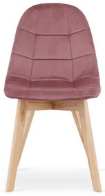 Set dvoch jedálenských stoličiek BORA zamatové ružové (2ks)